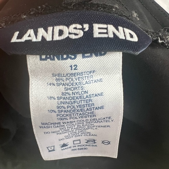 Lands End Athletic Floral Black/White  Skort size 12 - Picture 4 of 9